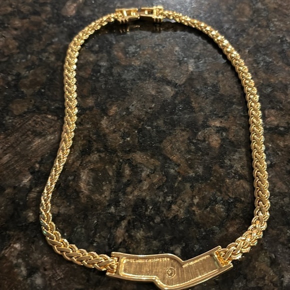 Swarovski gold tone black enamel necklace - Picture 3 of 3